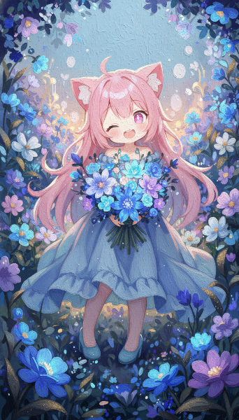 神秘的なお花畑に来たよ♪