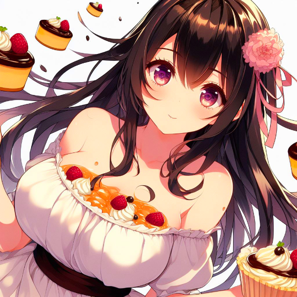 【R15】プリンと、黒髪ロング少女♥その3(3枚)