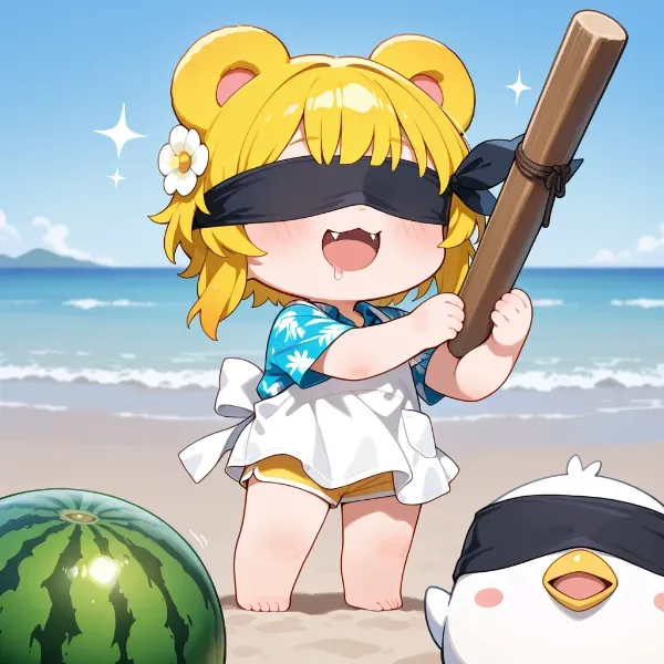 🧸スイカ割り？の巻き🍉🐤