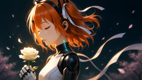 機械少女の白バラの記憶