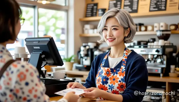 ベテラン風パーマ店員の貫禄 - The presence of a veteran perm clerk