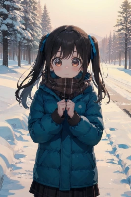 lovely eye、 唯華「Cute girls and down jackets」