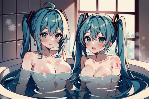 入浴する双子の初音ミク