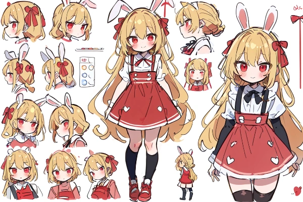 設定資料集。うちの子。金髪紅眼の不可思議な少女。