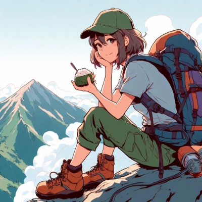 山頂で昼ごはん