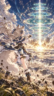 天空の魔導陣と白狐の運命の瞬間