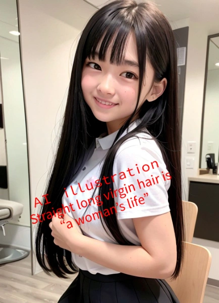 ストレートロングの黒髪美少女