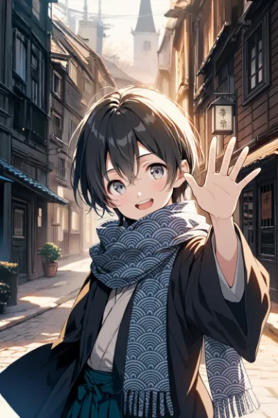 夕暮れの路地で交わす約束の微笑み