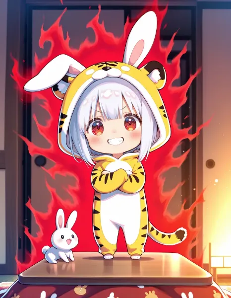 虎うさがが立つ！虎立と書いてコタツだぜぇい！