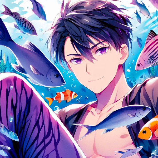 魚と、黒髪短髪男性★その1(12枚)