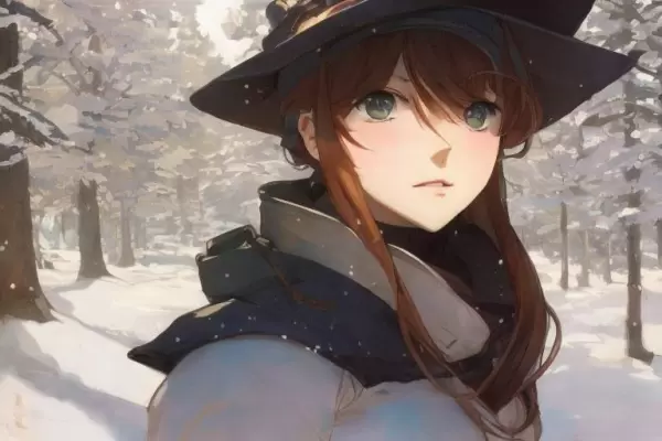 Trekking in the winter forest