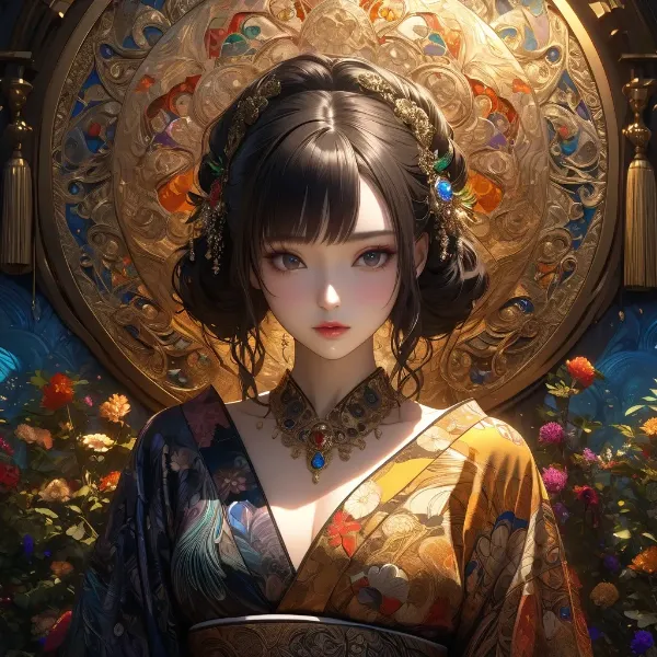 黄金の光に輝く花姫