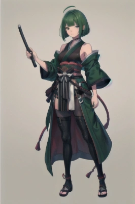 緑髪の侍