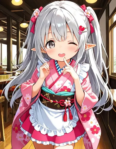 和服なエルフちゃん