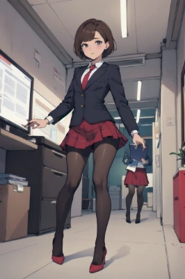 職業体験　ヒールって歩きづらいね