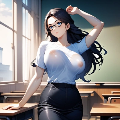 逆光だと静香先生の服が透けているような気がしてつらい❤