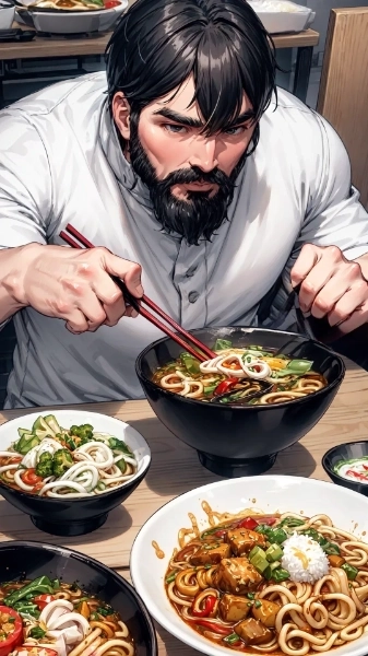 白い服でカレーうどんチャレンジ