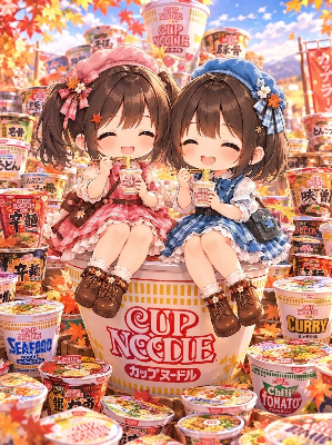 カップに咲く、幸せの麺と紅葉