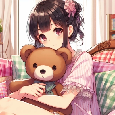 テディベアを抱く少女