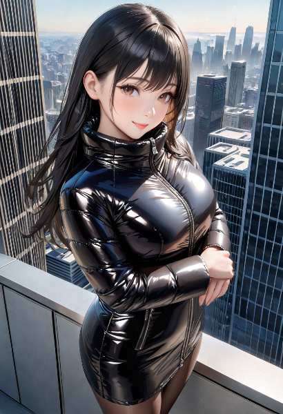 ダウンコートのお姉さん