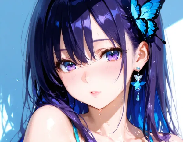 青い蝶が囁く秘密の涙(オリジナル作品)