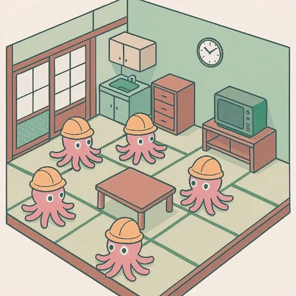 タコ部屋とブタ箱のフリー素材