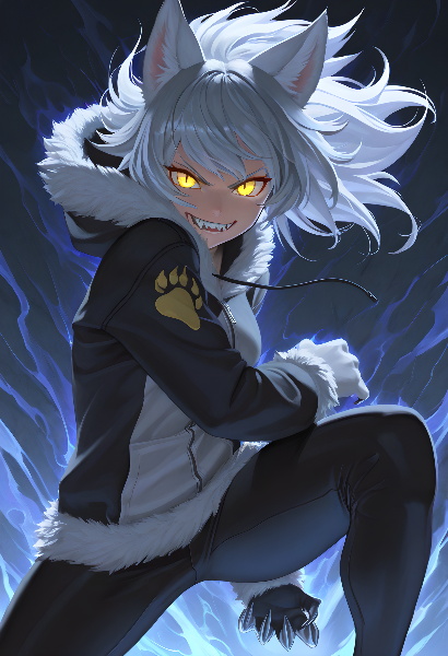 青い炎の白狼少女