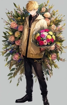 花束を持つ男性