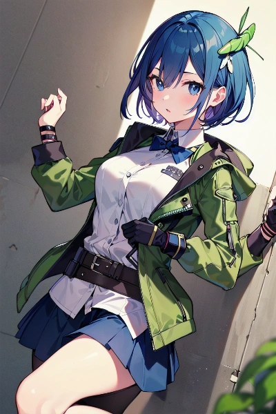 今日の服装はカマキリをイメージしたの