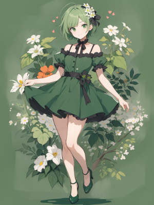 green short hair