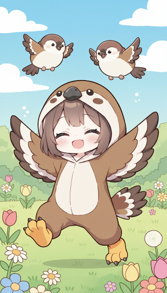 スズメの着ぐるみ