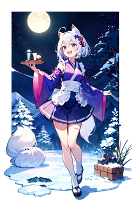 雪の狐