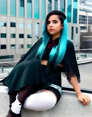 girl sitting on the rooftop