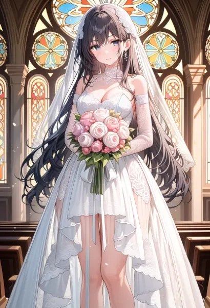 教会に咲く純白の花嫁