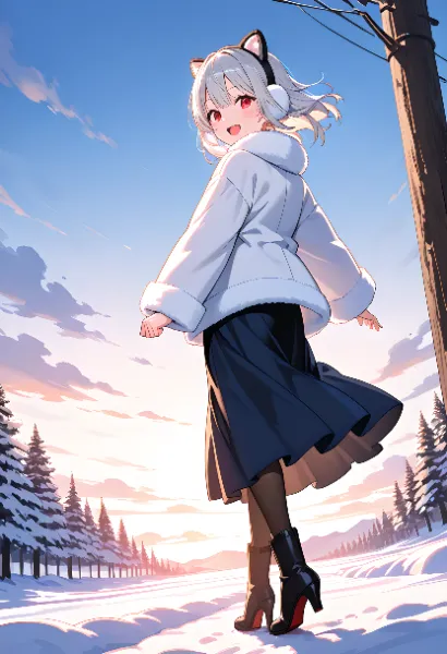 「見て見てー、一面まっすろー♪」