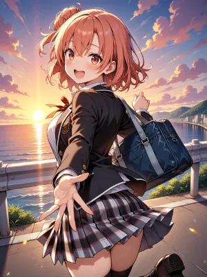 帰り道での笑顔