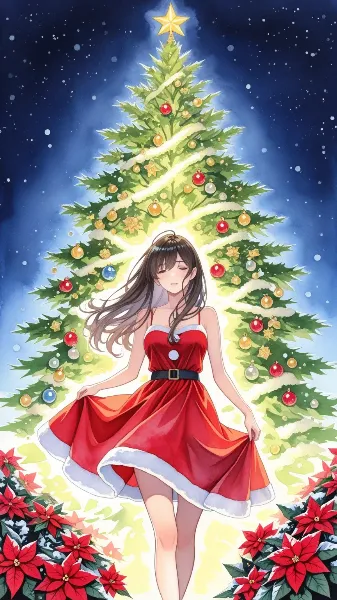 クリスマス(水彩画風)