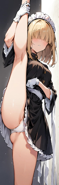 メカクレメイドのY字バランス