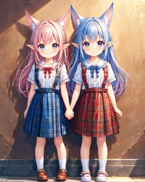 仲良しケモ耳エルフさん