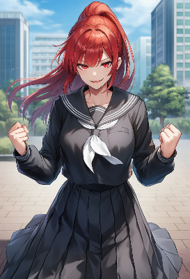 炎髪の自信家セーラーガール