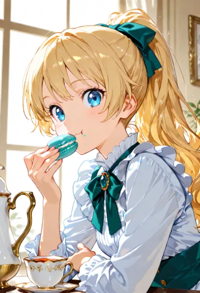 甘いマカロンの誘惑と午後のティータイム