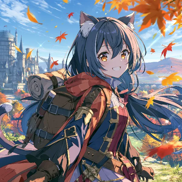 紅葉舞う古城へ 猫耳冒険者の旅