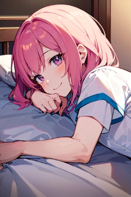 ベッドで寝てる女の子