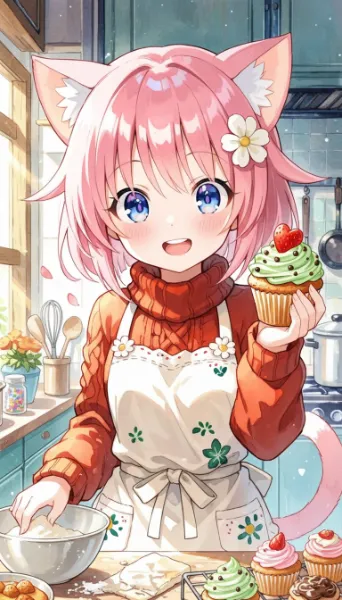 今日のおやつはチョコミントカップケーキだぞ！