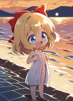 海から上がったからきちんと体拭こう（デフォルメ編）