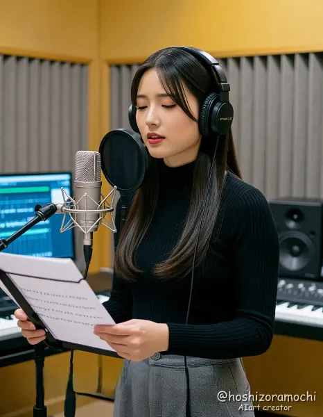 完璧な一発録り — スタジオで歌うプロシンガー / Perfect one-take recording — professional singer in the studio