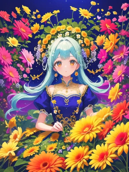 花に囲まれた姫