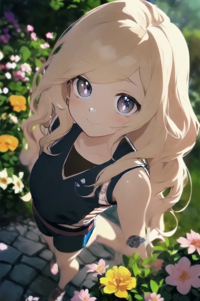 公園で佇む金色の髪の少女