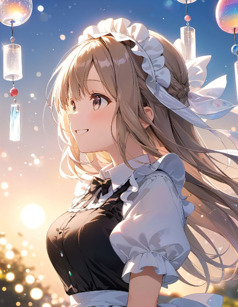 風鈴とメイドさん