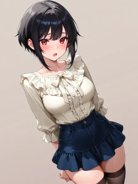 黒髪ショートヘアの美少女